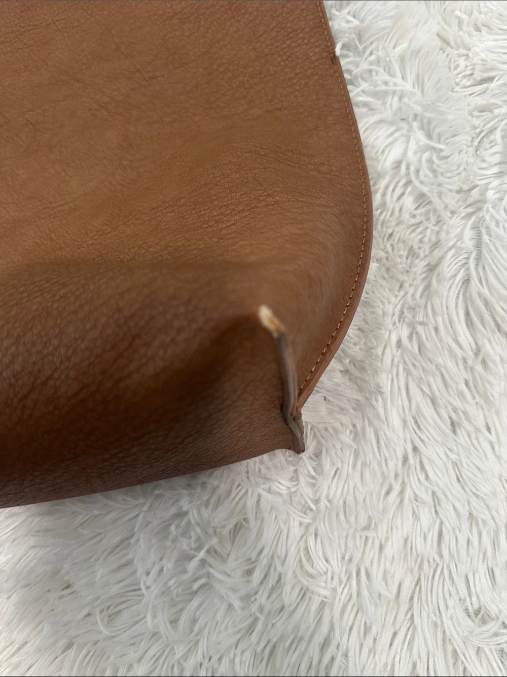 🟣 Large Faux Leather Tote Bag